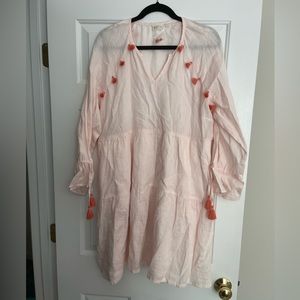 Spartina 449 Linen Tired Dress With Tassel Details